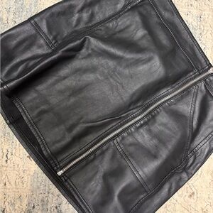 Express Black Faux Leather Mini Skirt with Front Zip
